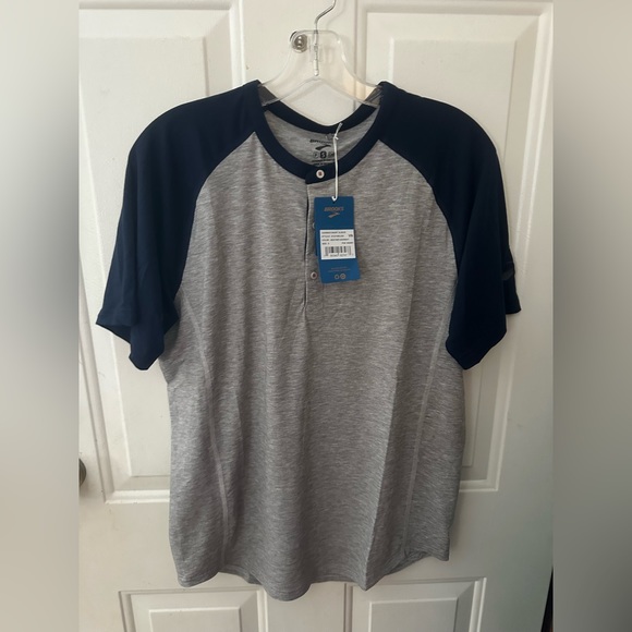 BROOKS RUNNING MEN’S CADENCE SHORT SLEEVE: GRAY/BLUE: NWT: SZ S - Picture 1 of 4